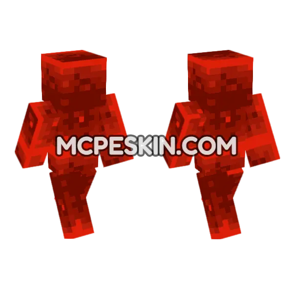 Redstone Block Minecraft Bedrock skin, front and back