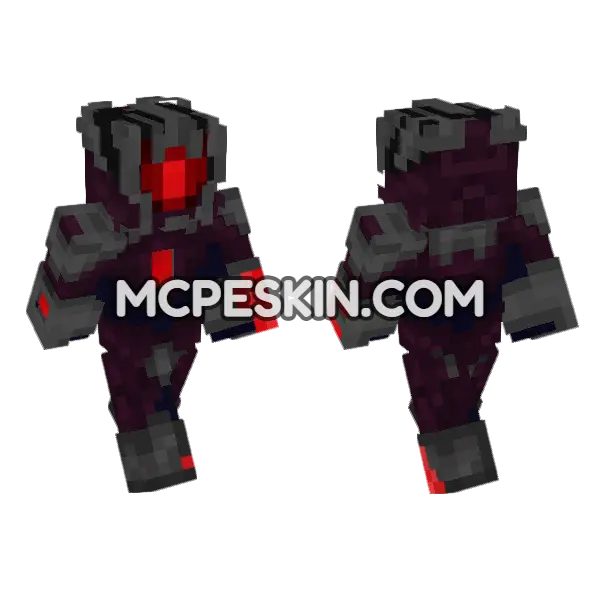 Redstone Murderbot Minecraft Bedrock skin, front and back