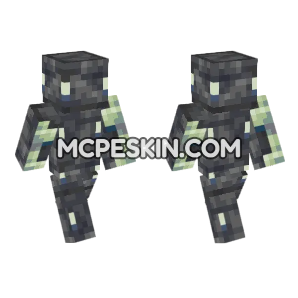Reinforced Deepslate Minecraft Bedrock skin, front and back