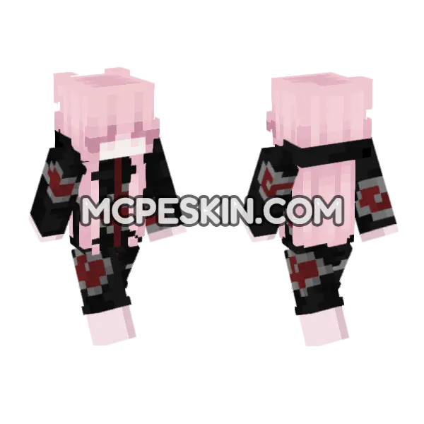 Ren Akatsuki Outfit Minecraft Bedrock skin, front and back