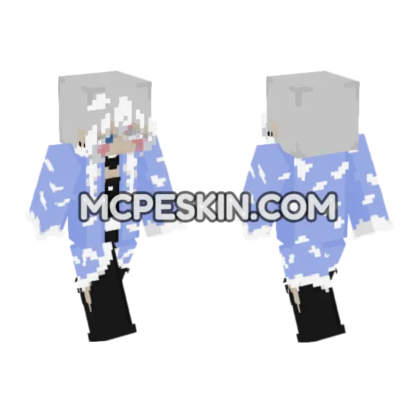 Ren Demon Slayer OC Minecraft Bedrock skin, front and back