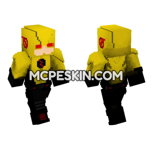 Reverse Flash CW Minecraft Bedrock skin, front and back