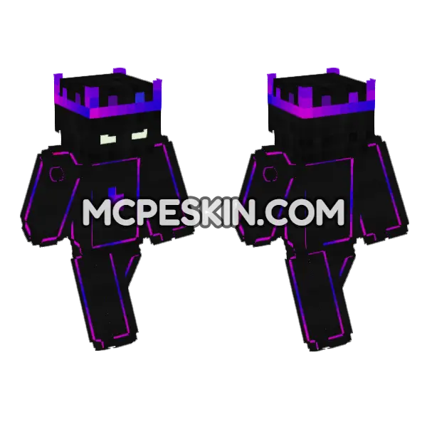 Rey Neon Minecraft Bedrock skin, front and back