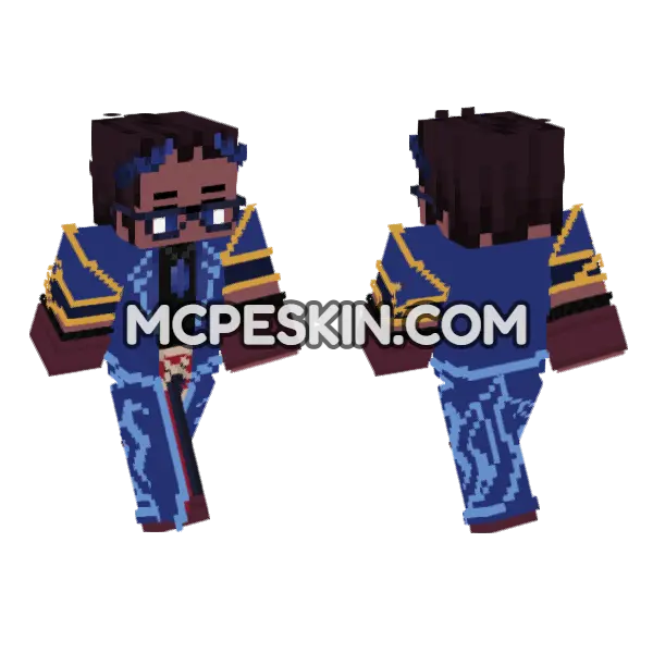 Rhys Aphmau Blue Coat, front and back