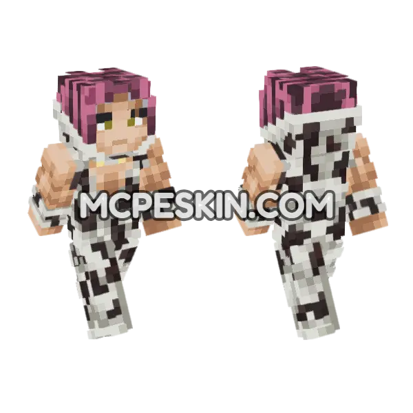 Rikiel Cow Outfit Minecraft Bedrock skin, front and back
