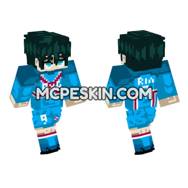 Rin Itoshi Blue Jersey, front and back
