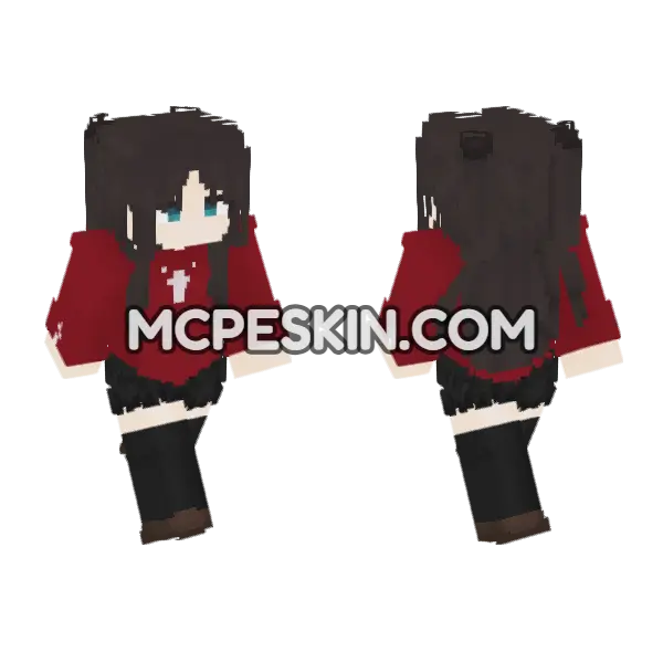 Rintohsaka Skin Minecraft Bedrock skin, front and back