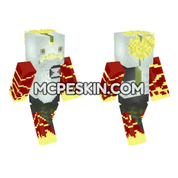 Ripjaws Heatblast Ben 10 Minecraft Bedrock skin, front and back