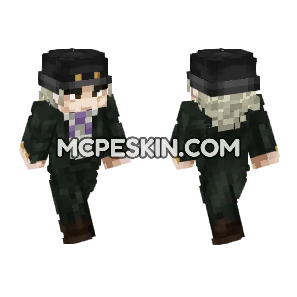 Robert E O Speedwagon Part 2 Minecraft Bedrock skin, front and back