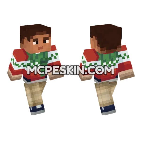 Roby With Sweater 2 Minecraft Bedrock skin, front and back