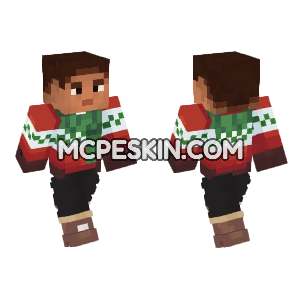 Roby With Sweater 3 Minecraft Bedrock skin, front and back