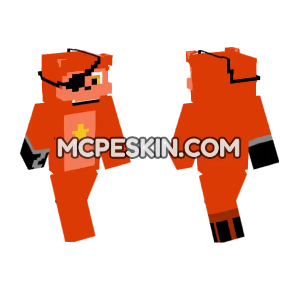 Rockstar Foxy Skin Minecraft Bedrock skin, front and back