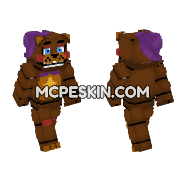 Rockstar Freddy Minecraft Bedrock skin, front and back