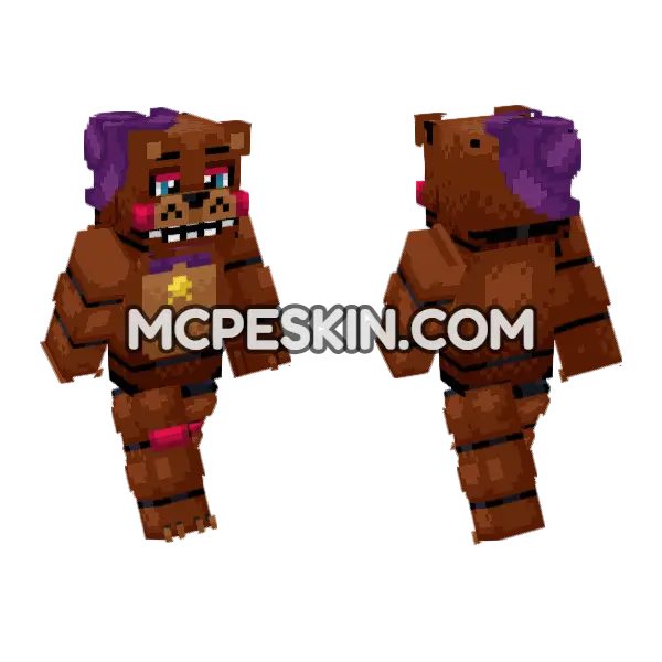 Rockstar Freddy Skin Minecraft Bedrock skin, front and back