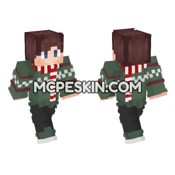 Ron In Long Scarf Minecraft Bedrock skin, front and back