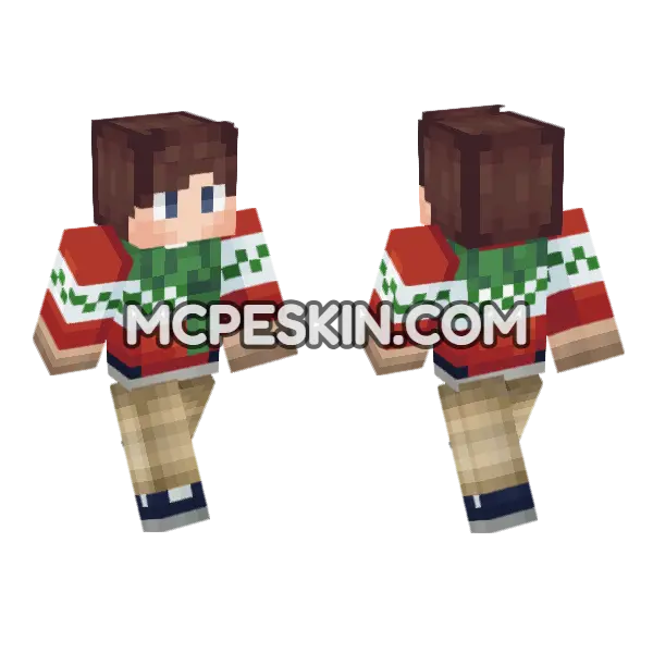 Ron With Sweater Minecraft Bedrock skin, front and back