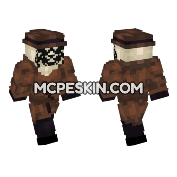 Rorschach Comic Skin Minecraft Bedrock skin, front and back
