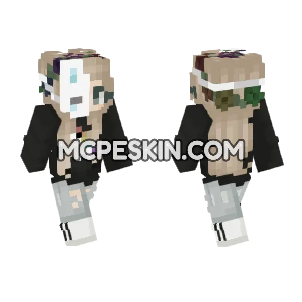 Rose Aesthetic Minecraft Bedrock skin, front and back