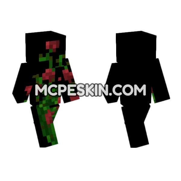 Rose Bush Console Minecraft Bedrock skin, front and back