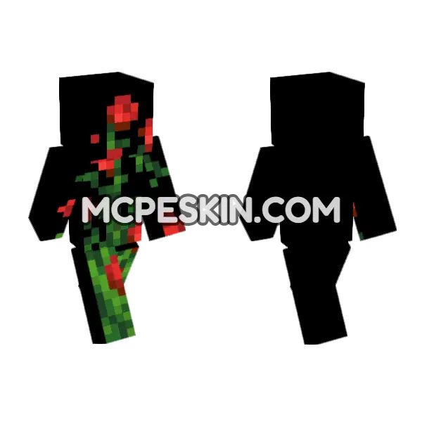 Rose Bush Skin Minecraft Bedrock skin, front and back