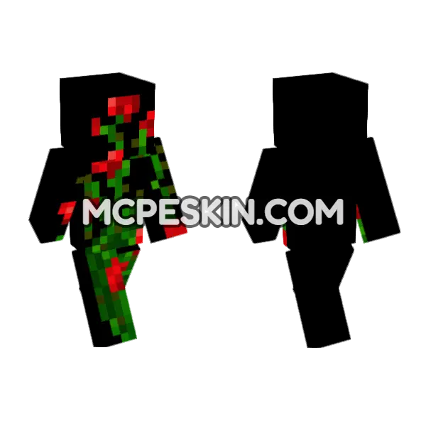 Rose Bush Skin Minecraft Bedrock skin, front and back