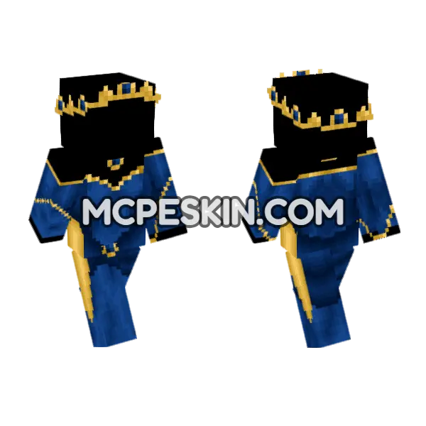 Royal Blue Gown Minecraft Bedrock skin, front and back
