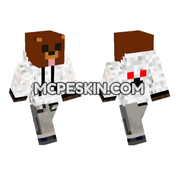 Rubius Dog Skin Minecraft Bedrock skin, front and back