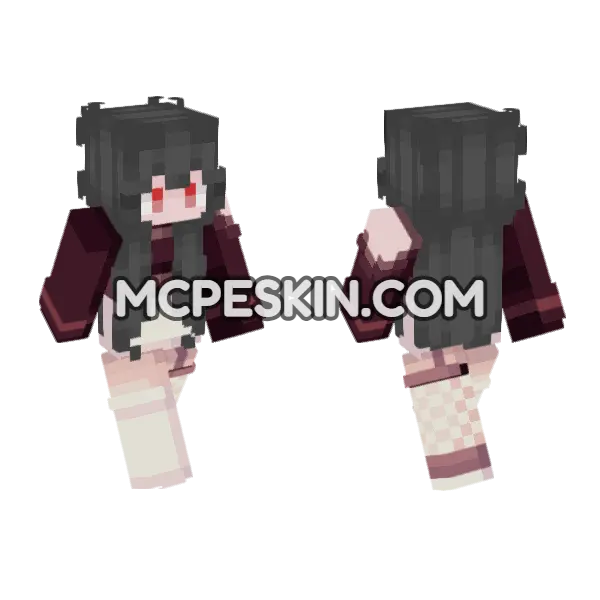 Ruby Reaper Minecraft Bedrock skin, front and back