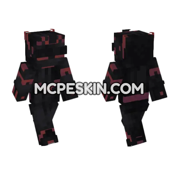 Ruby Skin Minecraft Bedrock skin, front and back