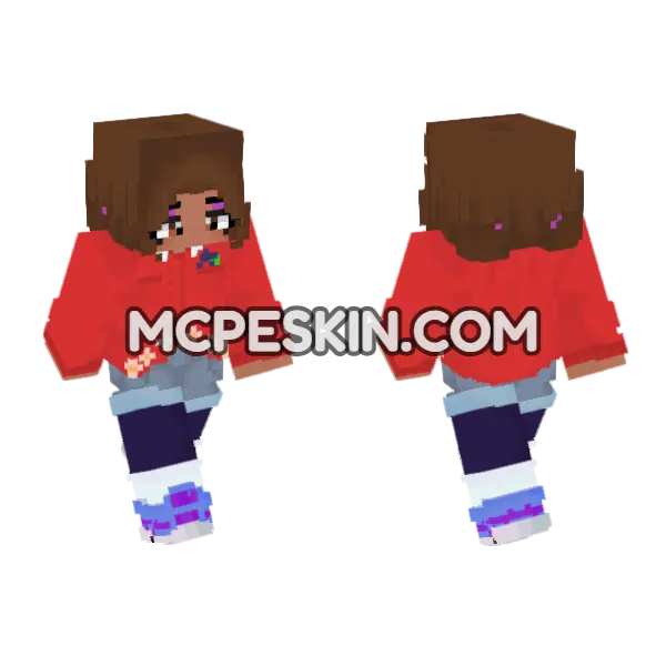 Ruin Security Breach Cassie Minecraft Bedrock skin, front and back