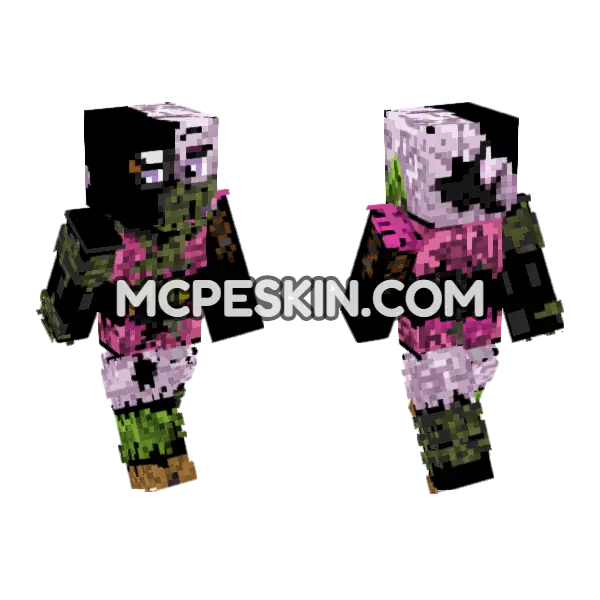Ruined Chica 6019772 Minecraft Bedrock skin, front and back