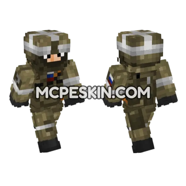 Russian Army Assault Troops Minecraft Bedrock skin, front and back