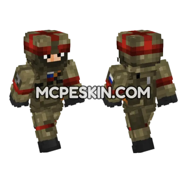Russian Army Assault Troops Minecraft Bedrock skin, front and back