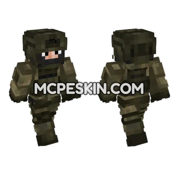 Russian Chechen Army Assault Troops Minecraft Bedrock skin, front and back