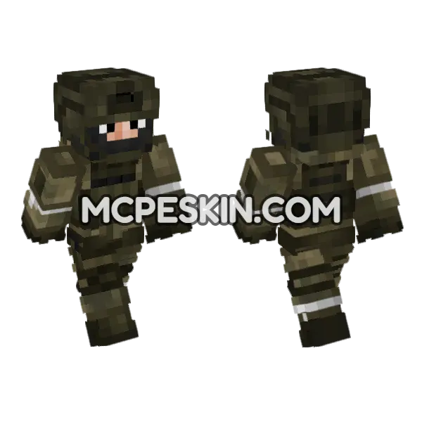 Russian Chechen Army Assault Troops Minecraft Bedrock skin, front and back
