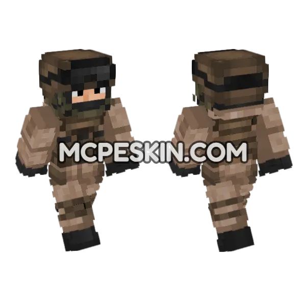 Russian Ground Forces Desert Minecraft Bedrock skin, front and back