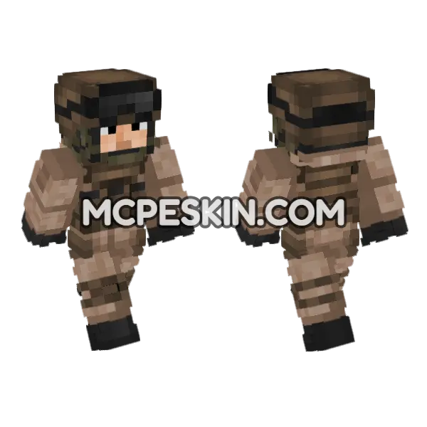 Russian Ground Forces Desert Minecraft Bedrock skin, front and back
