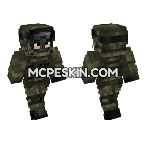 Russian Ground Forces Soldier Minecraft Bedrock skin, front and back