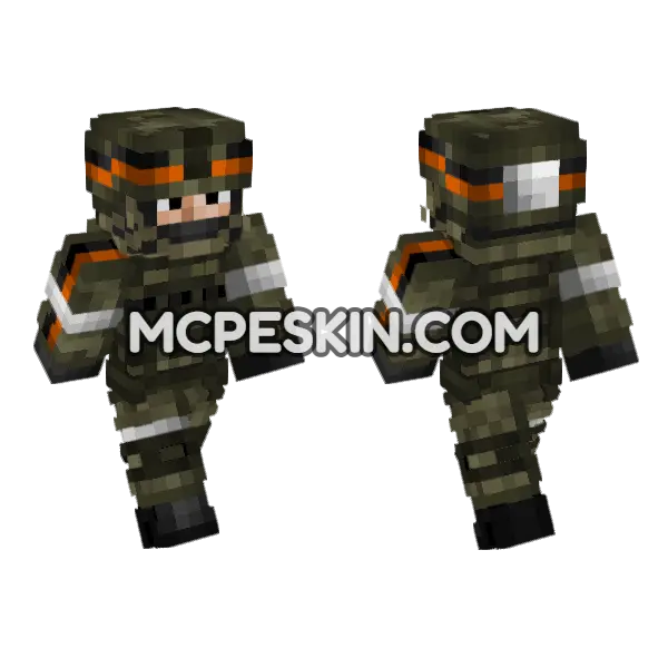 Russian Ground Forces Soldier Minecraft Bedrock skin, front and back