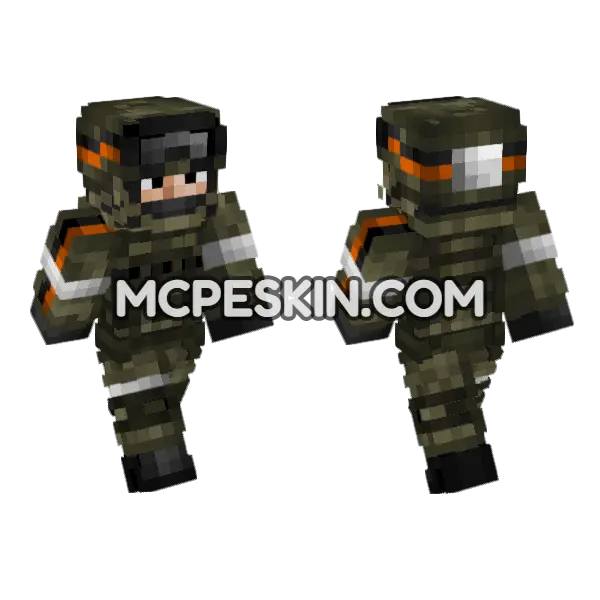 Russian Ground Forces Soldier Minecraft Bedrock skin, front and back