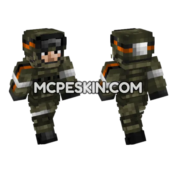 Russian Ground Forces Soldier Minecraft Bedrock skin, front and back