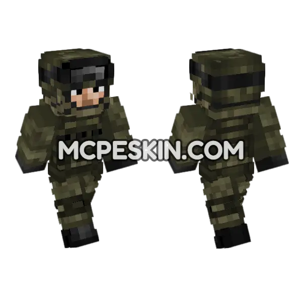 Russian Ground Forces Soldier Minecraft Bedrock skin, front and back