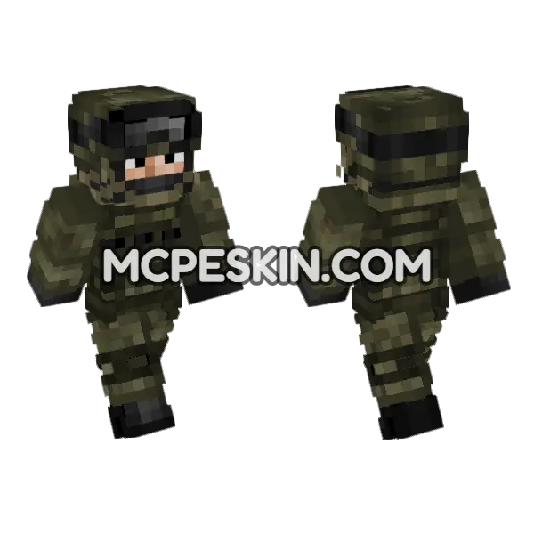 Russian Ground Forces Soldier Minecraft Bedrock skin, front and back