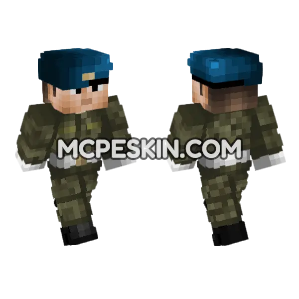 Russian VDV Dress Uniform Parade Minecraft Bedrock skin, front and back