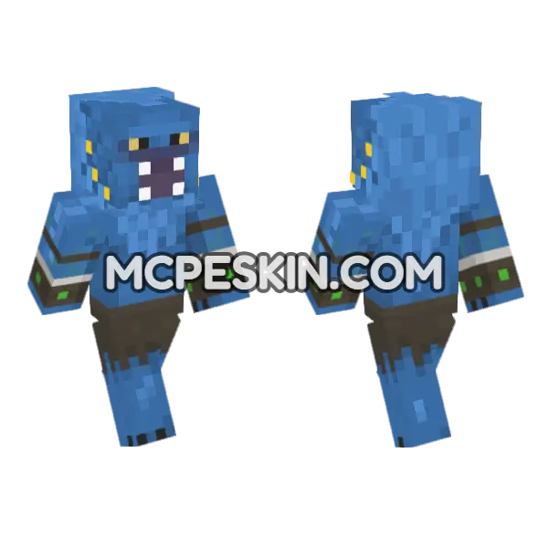 Sabrewulf Blue Monster Minecraft Bedrock skin, front and back
