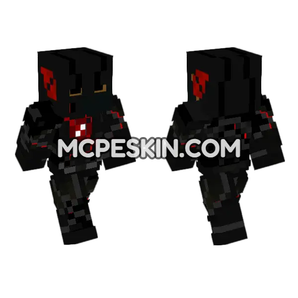 Sad Black Outfit Minecraft Bedrock skin, front and back