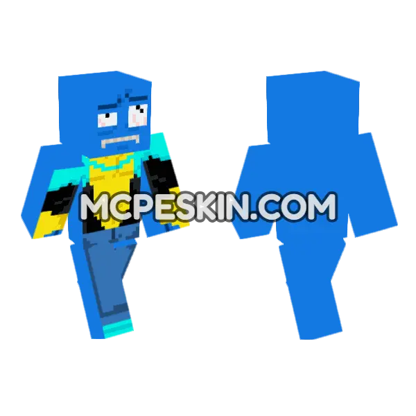 Sad Blue Character, front and back