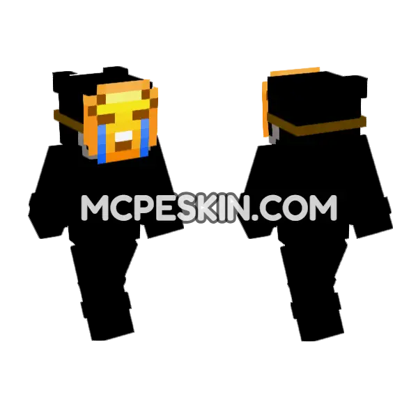 Sad Face Skin Minecraft Bedrock skin, front and back