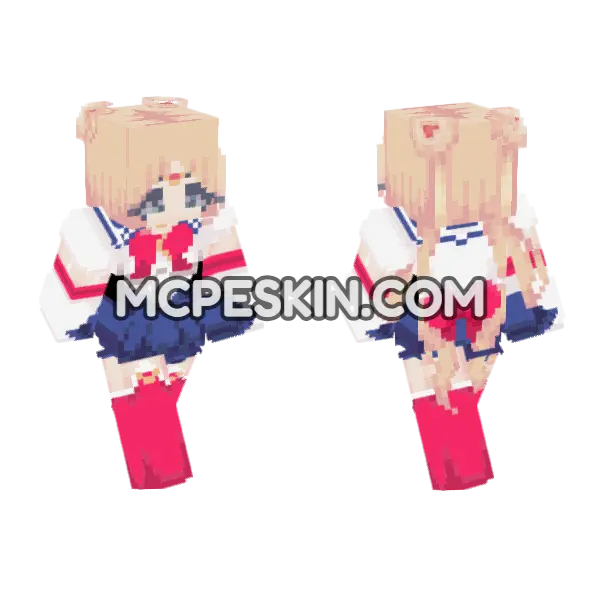 Sailor Moon Skin Minecraft Bedrock skin, front and back