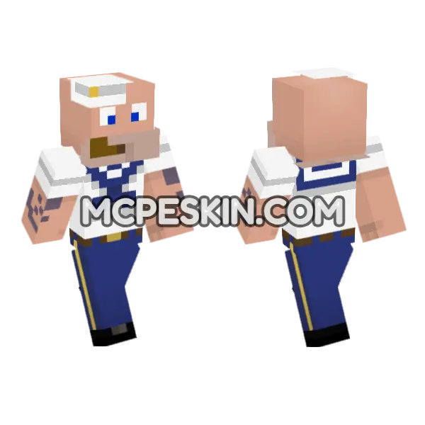 Sailor Outfit Minecraft Bedrock skin, front and back